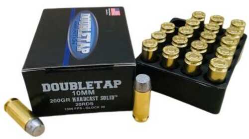 Double Tap Hardcast Solid Handgun Ammunition 10mm Auto 200gr Hc 750 Fps 20/ct