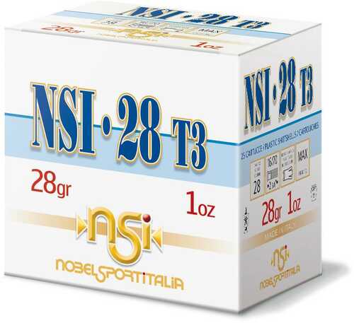 Nobel Sport 28 T3 Shotshells 28 Ga 2-3/4" 1 Oz 1205 Fps #8 25/ct