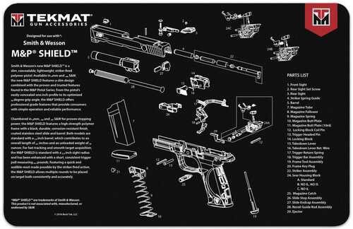 TekMat 11x17 Gun Cleaning Mat- Smith & Wesson Shield