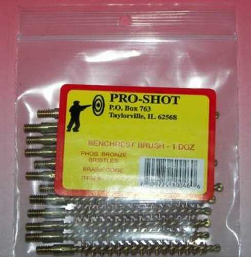 Pro-Shot Benchrest Phosphorus Bronze Rifle Cleaning Brushes (8/32 Thread)  .22 Cal Rimfire - 12/Pk