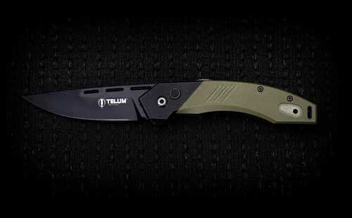 Telum Scorch Tactical Automatic Folding Knife 3-1/2" Drop Point Blade Od Green