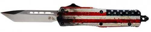 Templar Knife Out The Front Small Wood US Flag Tanto Silver