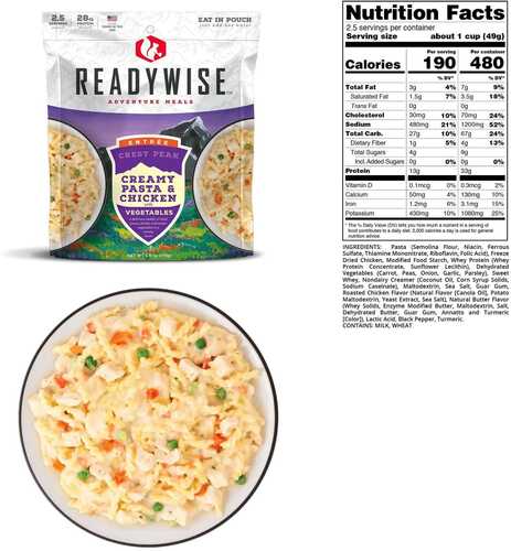 Readywise Crest Peak Creamy Pasta & Chicken - 4.3 Oz