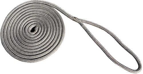 New England Rope 1/2" X 25' Nylon Double Braid Dock Line - Grey