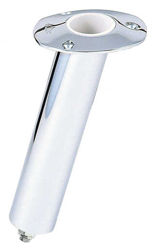 Lees 15° Stainless Steel Swivel Base Flush Mount Rod HOlder - Extra Long Tube 2.25" OD X 14.5"