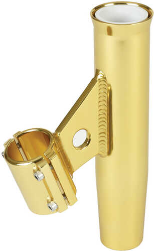 Lees Clamp-on Rod Holder - Gold Aluminum Vertical Mount Fits 2.375" O.d. Pipe