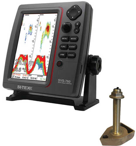 SI-TEX SVS-760 Dual Frequency Sounder 600W Kit w/Bronze Thru-Hull Temp Transducer - 1700/50/200T-CX