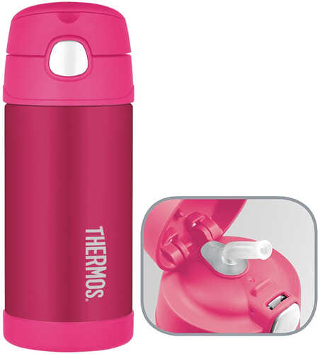 Thermos FUNtainer™ Stainless Steel, Insulated Straw Bottle - Pink - 12 oz.