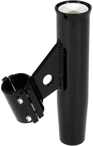 Lees Clamp-On Rod Holder - Black Aluminum Vertical Mount Fits 2.375" O.D. Pipe