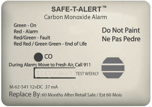 Safe-T-Alert 62 Series Carbon Monoxide Alarm - 12V - 62-541-Marine Surface Mount - White