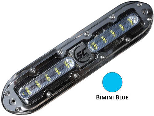 Shadow-Caster SCM-10 LED Underwater Light w/20' Cable - 316 SS Housing - Bimini Blue