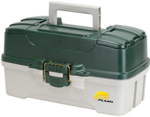 Plano 3-Tray Tackle Box w/Dual Top Access - Dark Green Metallic/Off White