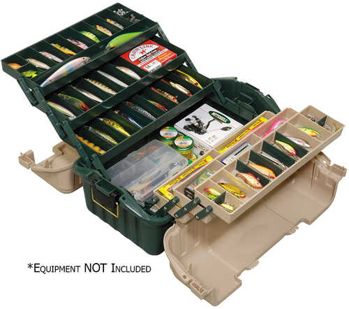 Plano Hip Roof Tackle Box w/6-Trays - Green/Sandstone