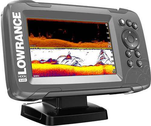 Lowrance HOOK²-5 5" Chartplotter/Fishfinder SplitShot Transom Mount Transducer w/Built-In US Inland Charts