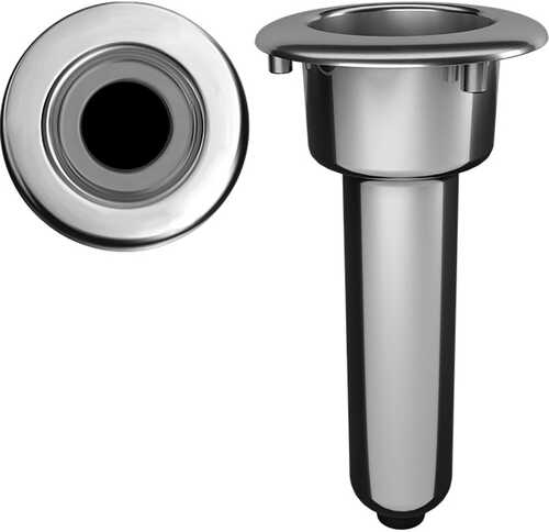 Mate Series Elite Screwless Stainless Steel 0° Rod & Cup Holder - Drain - Round Top