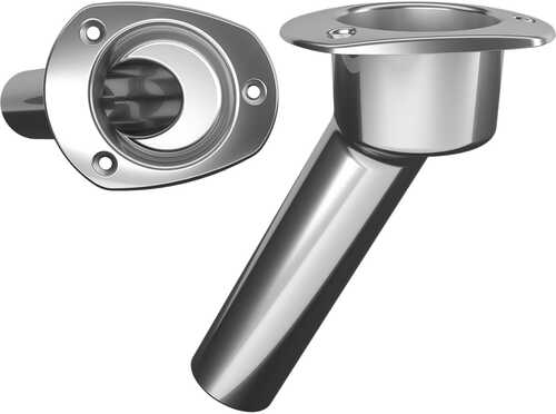 Mate Series Stainless Steel 30° Rod & Cup Holder - Open - Oval Top