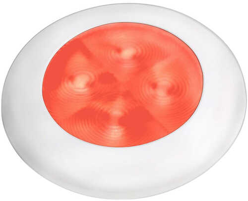 Hella Marine Red Led Round Courtesy Lamp - White Bezel - 24v