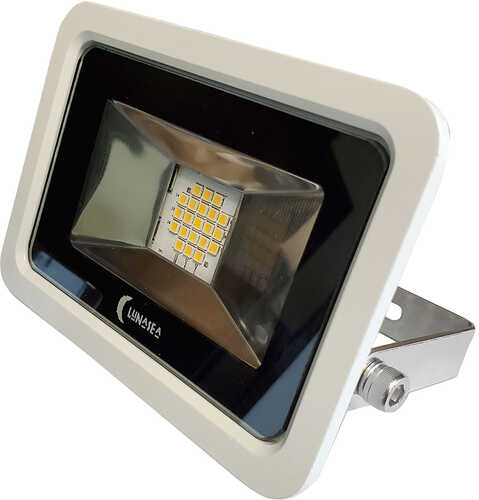 Lunasea 10W Slimline LED Floodlight 120VAC Only Cool White 1200 Lumens 3' Cord - Housing