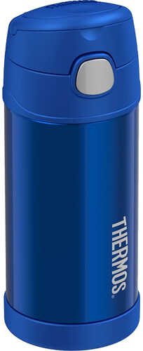 Thermos Funtainer Stainless Steel Insulated Blue Water Bottle W/straw - 12oz