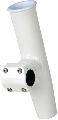 C.E. Smith Adjustable Mid Mount Rod Holder - 7/8" or 1" OD - White Powder Coat Aluminum w/Sleeve & Hex Key