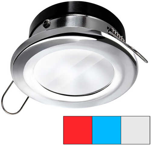 I2systems Apeiron A1120 Spring Mount Light - Round Red Cool White &amp; Blue Polished Chrome