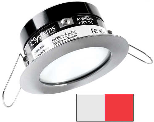 i2Systems Apeiron PRO A503 - 3W Spring Mount Light Round Cool White &amp; Red Brushed Nickel Finish