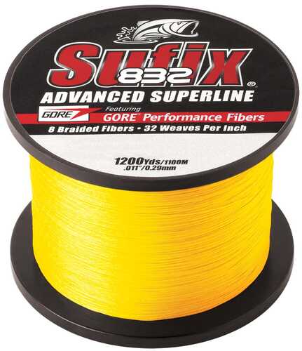 Sufix 832 Advanced Superline Braid - 10lb - Hi-Vis Yellow - 1200 yds