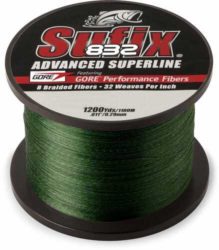 Sufix 832® Advanced Superline® Braid - 30lb - Low-vis Green - 1200 Yds