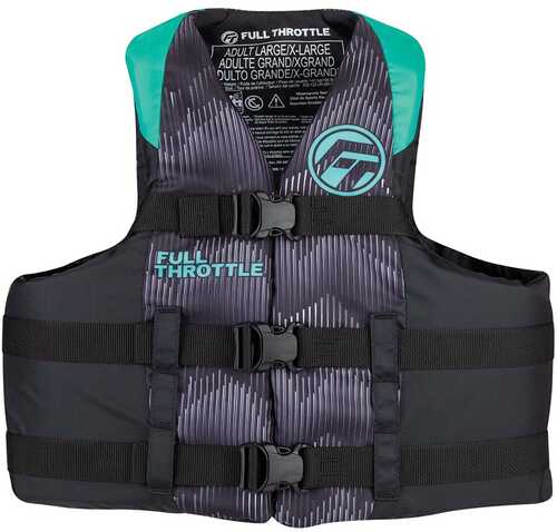 Full Throttle Adult Nylon Life Jacket - 2xl/4xl - Aqua/black