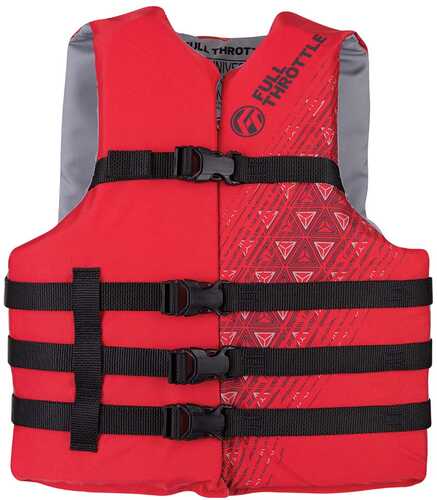 Full Throttle Adult Universal Ski Life Jacket - Red