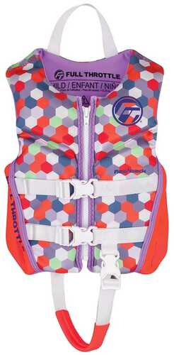Full Throttle Child Rapid-dry Flex-back Life Jacket - Pink