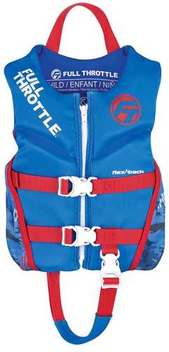 Full Throttle Child Rapid-dry Flex-back Life Jacket - Blue