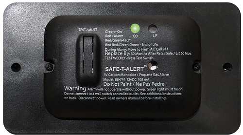 Safe-t-alert 85 Series Carbon Monoxide Propane Gas Alarm - 12v - Black