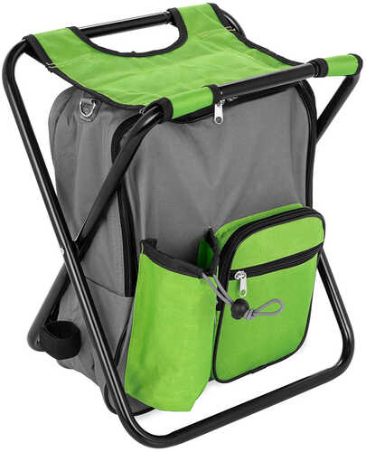 Camco Camping Stool Backpack Cooler - Green