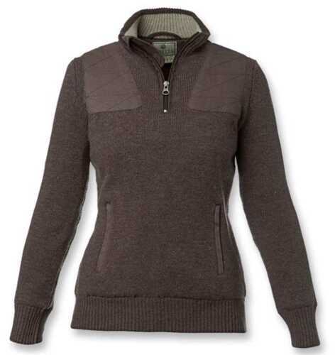 Beretta Women's Techno Halfzip With Washable Suede Sweater, Brown Arabico, X-Large
