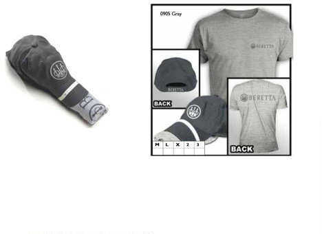 Beretta Hat & T-Shirt Roll Up Combo, Gray, Large