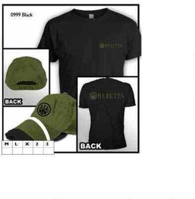 Beretta Hat & T-Shirt Roll Up Combo Black/Green, X-Large