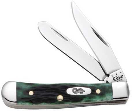 Case Xx 2-3/8" Tiny Trapper Pocket Knife With Bermuda Green Jigged Bone Handles