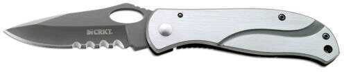 Columbia River 6491 Large Pazoda Folding Knife 3.08" Combo Blade, Stainless Steel Handles