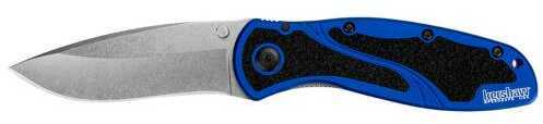 Kershaw Blur Assisted 3.38 in Stonewash Plain Blue Aluminum