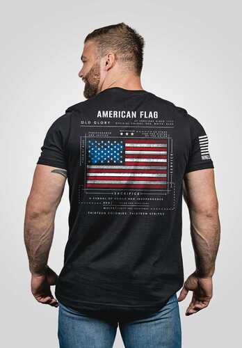 Nine Line Apparel Mens T-shirt American Flag Sch Black Xl