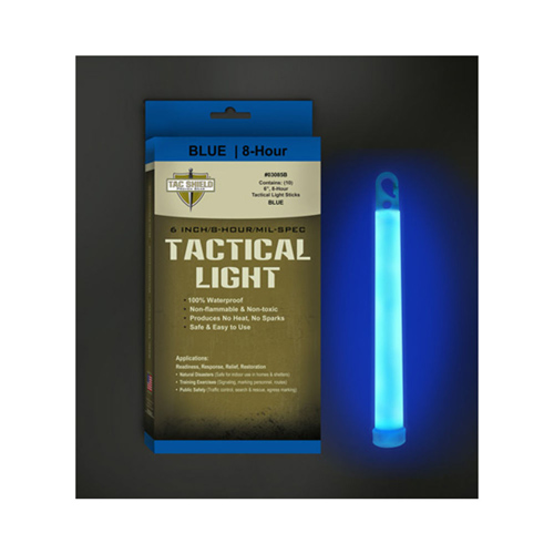 Tac Shield TAC 8 HR Light Stick Blue, 6 In, 10 Pack