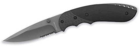 Browning Vortex 8" Folding Drop Point 4440 Stainless Knife, Black/Carbon Md: 3227530