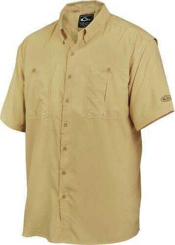 Drake Waterfowl Systems Flyweight Shirt with Vented Back Short Sleeve, Medium, Khaki