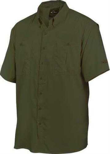 Drake Waterfowl Systems Flyweight Shirt with Vented Back Short Sleeve, Large, Olive