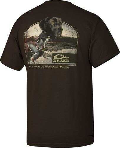 Drake Waterfowl Short Sleeve T-Shirt, Lab With Ducks, Milita Green, 2XL Md: DT2010-MIL-5