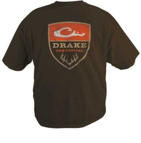 Drake Waterfowl Non-Typical Short Sleeve Logo T-Shirt, Brown, 2XL Md: DT5000-BRN-5