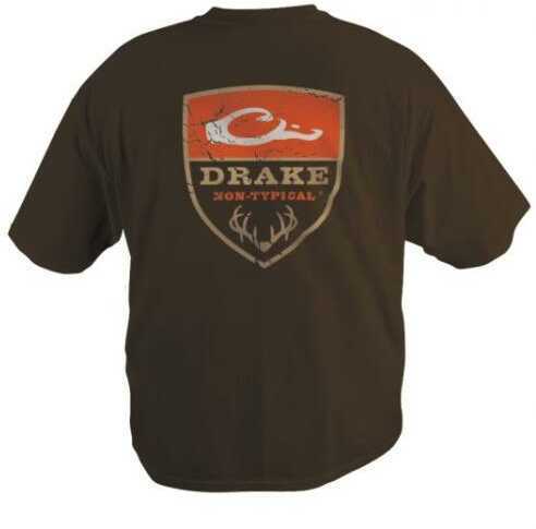 Drake Waterfowl Non-Typical Short Sleeve Logo T-Shirt, Brown, Medium Md: DT5000-BRN-2