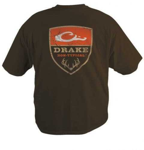 Drake Waterfowl Non-Typical Short Sleeve Logo T-Shirt, Brown, Small Md: DT5000-BRN-1