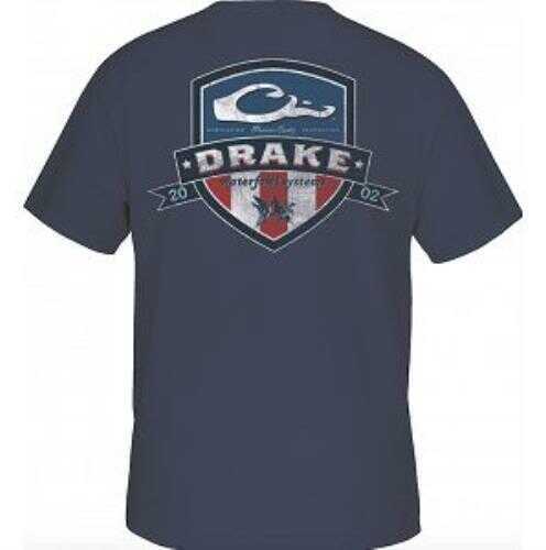 Drake Waterfowl Short Sleeve Americana Shield T-Shirt, Navy, 2XL Md: DTA3010-NVY-5